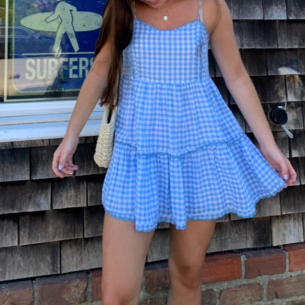 Urban Outfitters Women’s Blue and White Dress